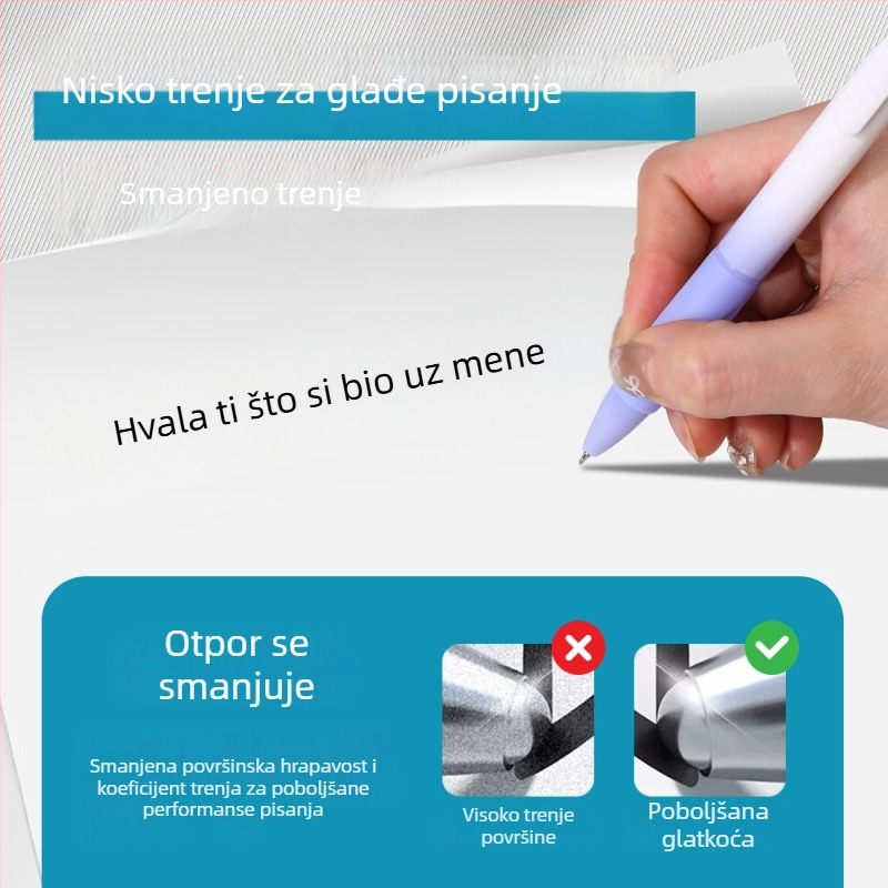 Le Xuan Morandi gel olovka s klikom, crna, 0.5 mm, vrh s dvostrukom kuglicom, zaštitni kapak