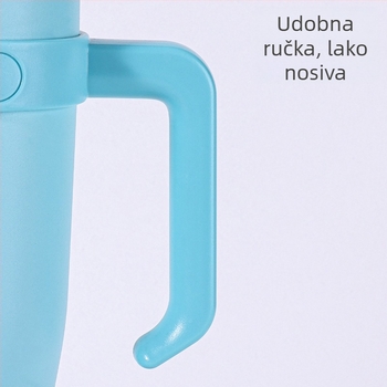 Divovska vakuumska čaša s ručkom i slamkom s gradijentom, za vanjsku upotrebu i automobil