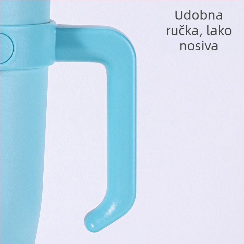 Divovska vakuumska čaša s ručkom i slamkom s gradijentom, za vanjsku upotrebu i automobil