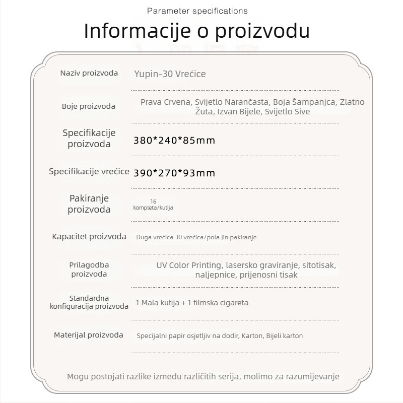 Prazna poklon kutija s tiskom Jin Junmei Phoenix Dancong – 250 g pakiranje zelenog čaja