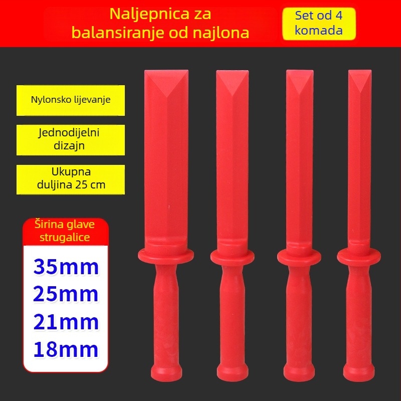 Plastični alat za uklanjanje balansnih težina za automobilske felge, meka najlon spatula
