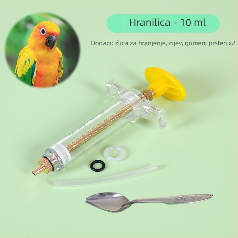 Uređaj za hranjenje papiga za mala i velika ptice, silikon ultra mekana cijev s debelim vrhom