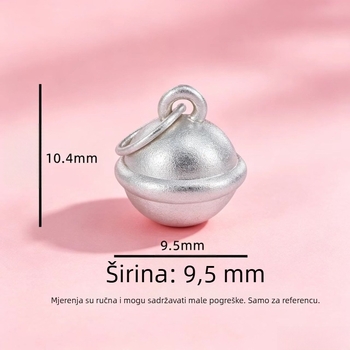 S999 Čisto srebrni zvonasti privjesak, DIY ručno pleteni narukvicu, ogrlicu i gležanj – srebrni dodaci za nakit