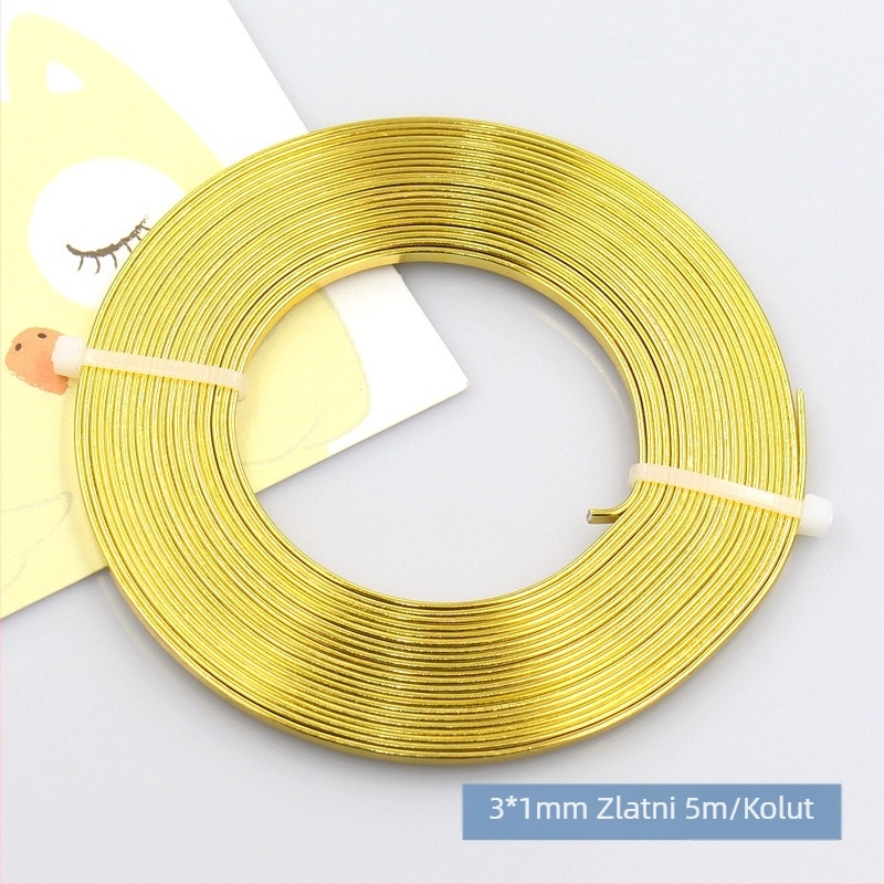 Šarena plosnata aluminijska žica 3×1 mm, čisti aluminijski trak za DIY izradu nakita i floristiku