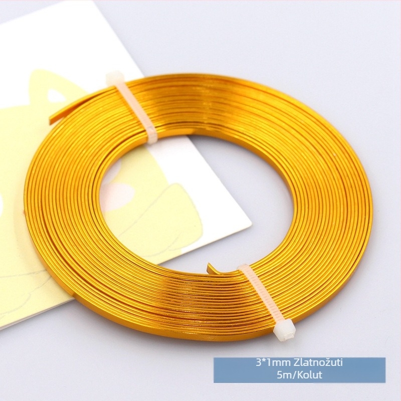 Šarena plosnata aluminijska žica 3×1 mm, čisti aluminijski trak za DIY izradu nakita i floristiku