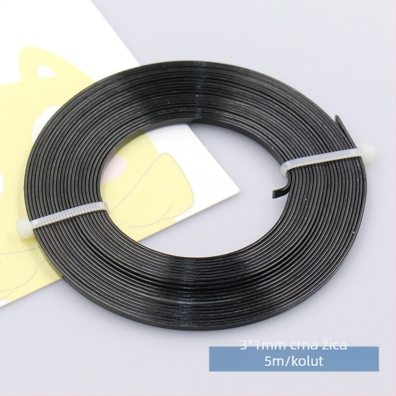 Šarena plosnata aluminijska žica 3×1 mm, čisti aluminijski trak za DIY izradu nakita i floristiku