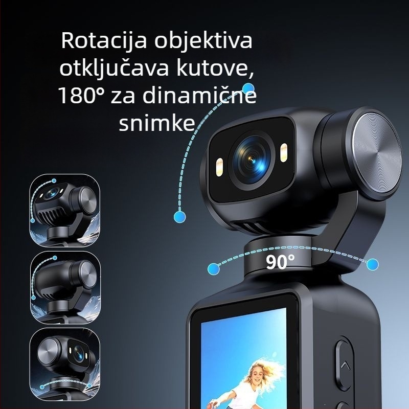 HD ručna džepna gimbal kamera za vloganje i snimanje na otvorenom, stabilizacija