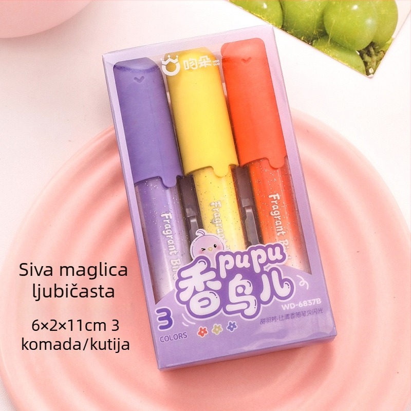 Morandi glitter marker za učenike, velik kapacitet, za bilježnice i crtanje, svijetle nijanse, nježan prema očima