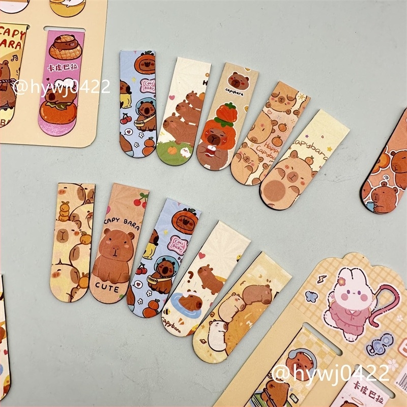 Capybara magnetski marker za knjigu – sladak anime stil 2D crtež, rođendanska tema
