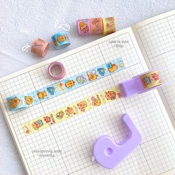 Mu qixi Dugi set mini ljepljivih traka – šarenim držačem za trake za učenike