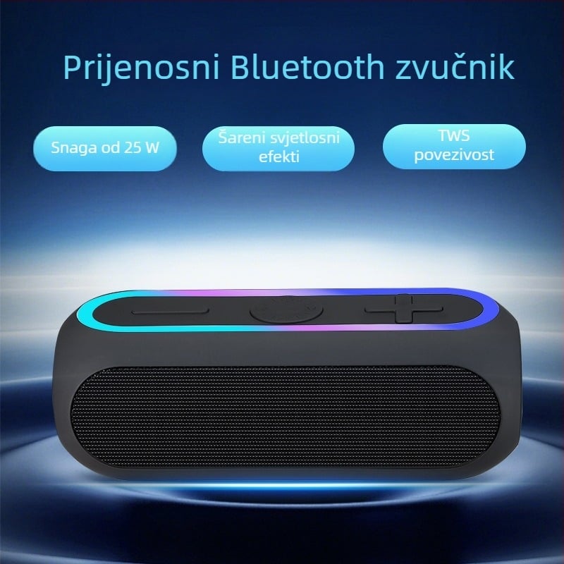 25W Bluetooth zvučnik sa subwooferom, prenosni vanjski zvučnik s TF karticom