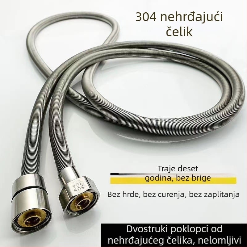 Tuš cijev od 304 nehrđajućeg čelika za kupaonicu, duljina 1,5–2 m, produžena, otporna na eksplozije