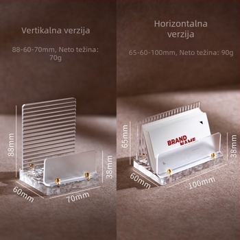 Akrilni držač vizitki, jednostavan dizajn, mogućnost ispisa logotipa