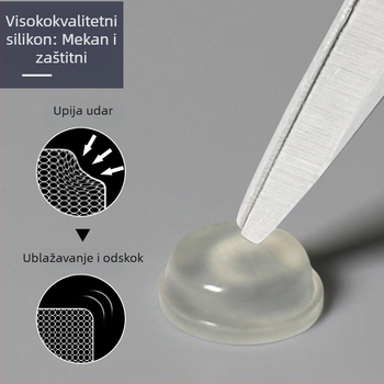 Samoljepljivi silikonski jastučići za vrata ormarića, prozirni, protuklizni i zvučno izolirani, dimenzije 12×4 mm, 8×1,5 mm, 8×2,5 mm, 12×5 mm
