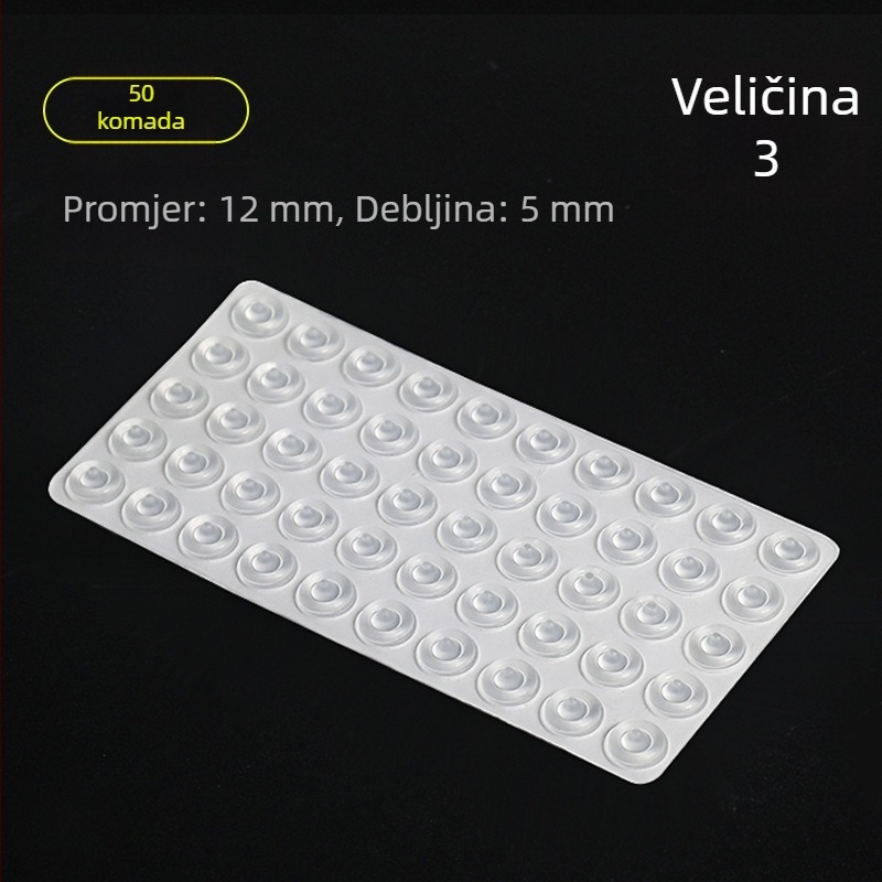 Samoljepljivi silikonski jastučići za vrata ormarića, prozirni, protuklizni i zvučno izolirani, dimenzije 12×4 mm, 8×1,5 mm, 8×2,5 mm, 12×5 mm