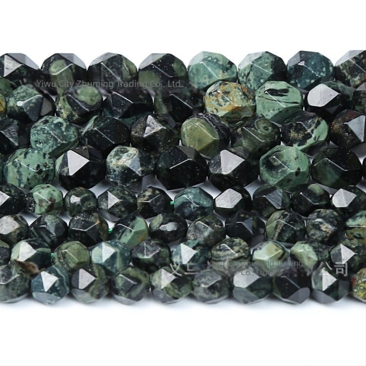 Facettirane perle Sparrow Green Eye Stone – poluproizvodi za DIY nakit