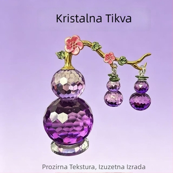 Kristalna bundeva s vinom — realističan imitacijski ukras u kineskom stilu za prosperitet