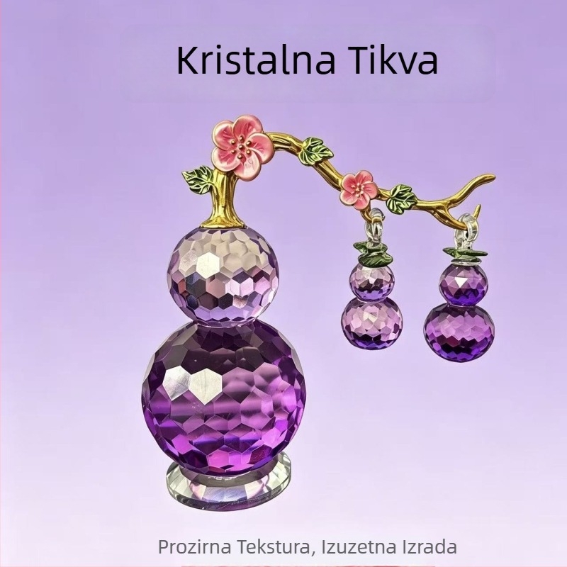 Kristalna bundeva s vinom — realističan imitacijski ukras u kineskom stilu za prosperitet