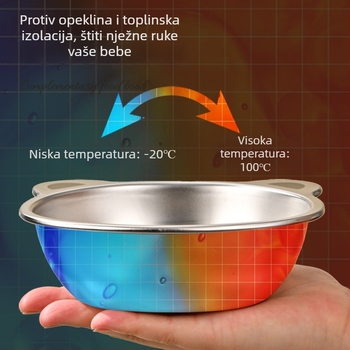 Posuda od nehrđajućeg čelika za djecu, sladak crtani uzorak, mala zdjelica za bebe, kućni set posuđa