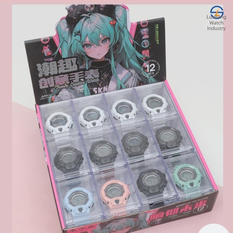 MXH elektroni sat, vodootporan do 10 m, otporan na udarce, luminozan, za tinejdžere dječake, moderan stil, brojčanik 37 mm, silikon remen