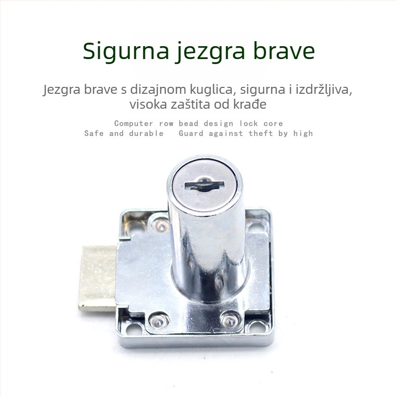 Brava za ladicu radnog stola 138-38, brava za uredske ormariće, produžena ladica s dvostrukom pločom