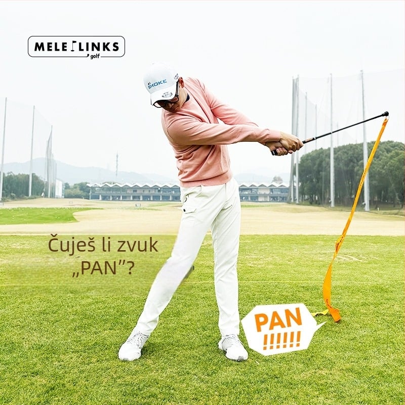 MELELINKS Golf Pan sa Šipkom, Izvlačivi Uređaj za Vježbanje Zamaha