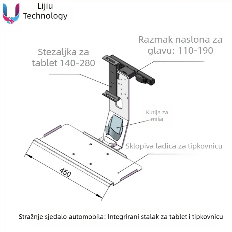Univerzalni držač monitora i tipkovnice za automobil, 15–27 inča - Ljkj