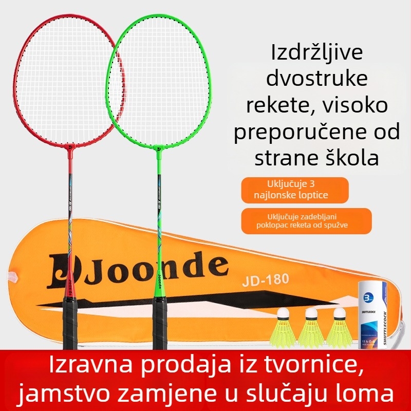Junde 180 željezna legura - izdrživa badminton raketa set za odrasle i djecu