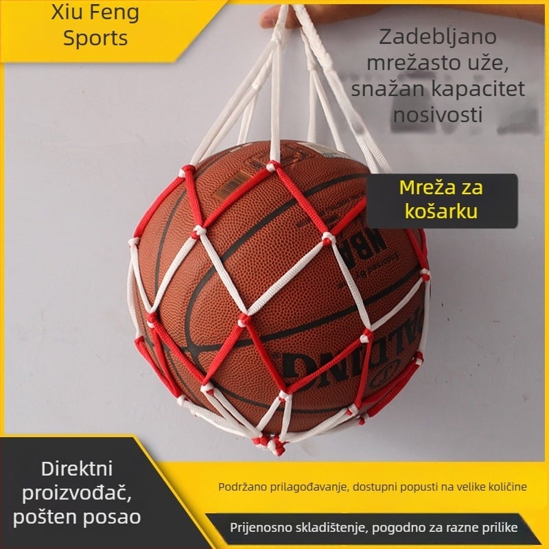 Poliester sportska torba za teniski reket i lopte; može primiti košarkašku loptu i nogometnu loptu.