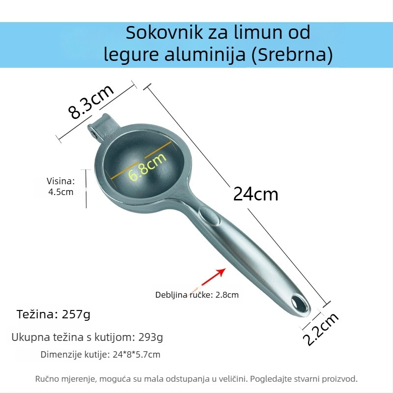 Aluminiujski pres za limune, mali kućni citrusni pres, iscijeđivač voćnih sokova