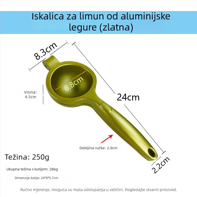Aluminiujski pres za limune, mali kućni citrusni pres, iscijeđivač voćnih sokova