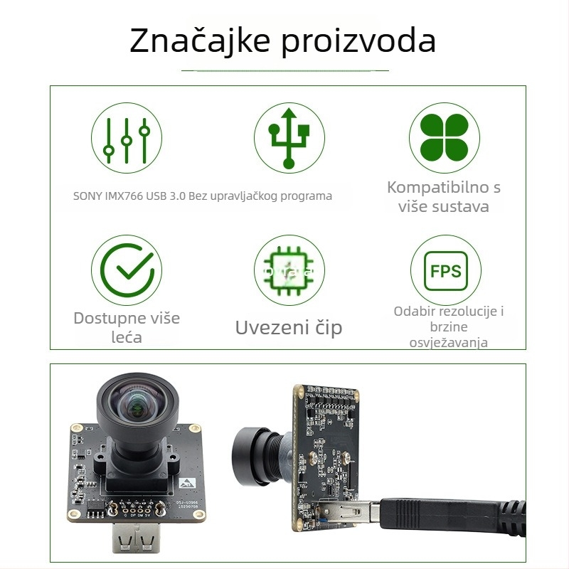 USB 3.0 kamera modul s IMX766, 12MP, 4K/60fps, bez drajvera, strojno vidanje