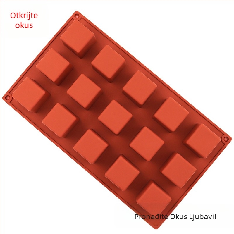 Silikonska forma s 15 otvora, 3D kubična forma za mousse tortu i čokoladu