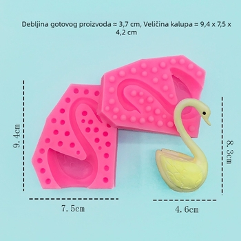 3D silikonska forma u obliku labuda za fondant torte – DIY pečenje, dekoracije