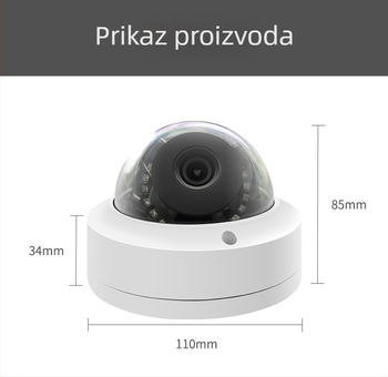 5 MP unutarnja hemisferna HD kamera otporna na eksplozije za stropnu ugradnju, pogodna za lifte