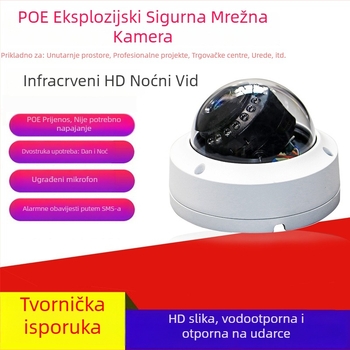5 MP unutarnja hemisferna HD kamera otporna na eksplozije za stropnu ugradnju, pogodna za lifte