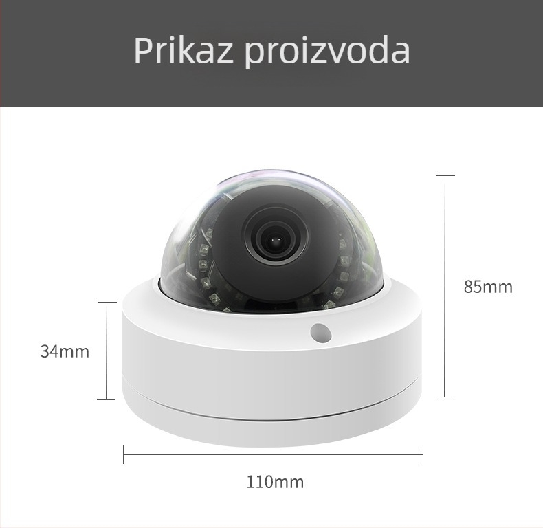 5 MP unutarnja hemisferna HD kamera otporna na eksplozije za stropnu ugradnju, pogodna za lifte