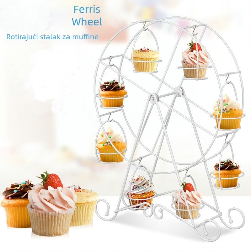 8-pozorni rotirajući Ferris wheel stalak za torte – stalak za muffine, DIY alat za pečenje