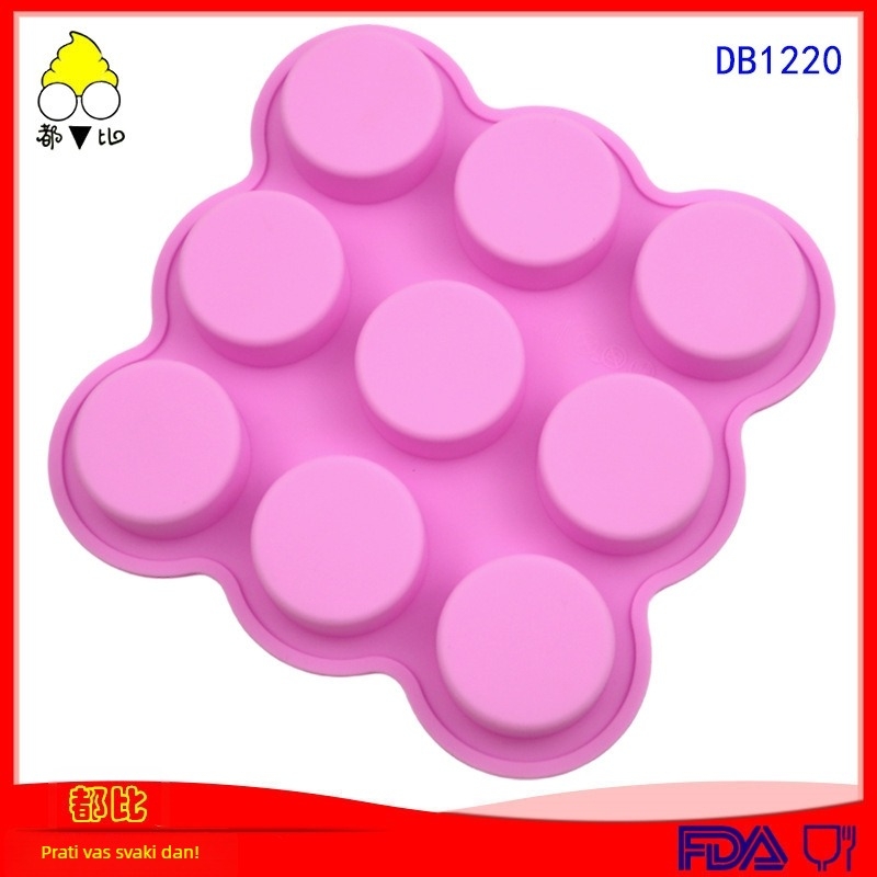 Xingka set od 9 malih cilindričnih silikon kalupa – za sapun, kolač i puding – DIY pečenje