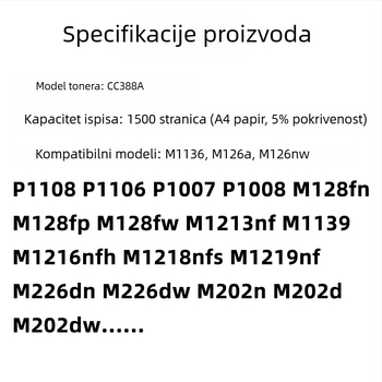 HP MFP M126a/M126nw pisač tonerska kaseta i bubanj — 126A, 126NW, 388A