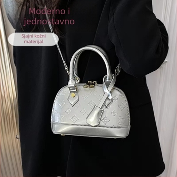 Ženska torbica u obliku školjke, vintage stil, PU koža, nova 2025, nošena u ruci, na ramenu ili crossbody