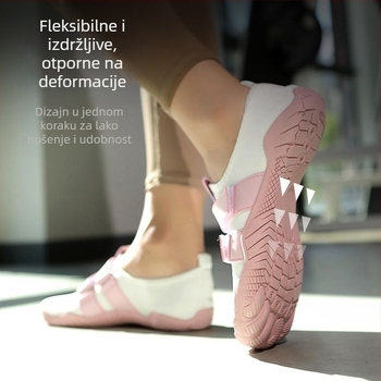 Unutarnje tenisice za fitness za jogu i pilates; prozračne, protuklizne, mek potplat, niski vrh; pogodne za čučnjeve i mrtvo dizanje.