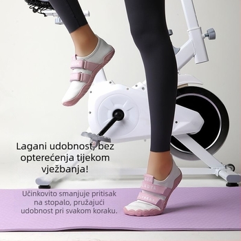Unutarnje tenisice za fitness za jogu i pilates; prozračne, protuklizne, mek potplat, niski vrh; pogodne za čučnjeve i mrtvo dizanje.
