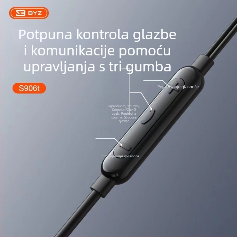 Type-C žične in-ear slušalice, digitalni čip, visokokvalitetan zvuk, ugrađen mikrofon i kabelska kontrola, model S906T