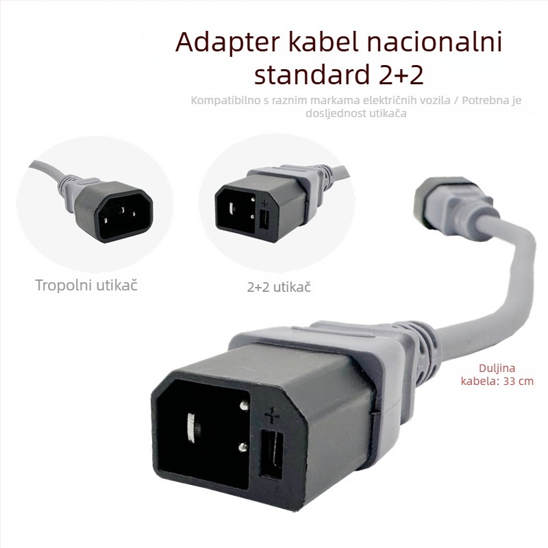 Novi nacionalni standard za električna vozila: adaptater za 2+2 priključke za punjenje i izlazni kabel, univerzalni punjač