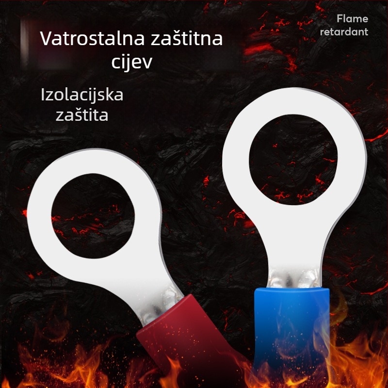 RV terminal tipa O, izoliran, hladno presovanje, okrugli nos bakra, DIY skup klešta