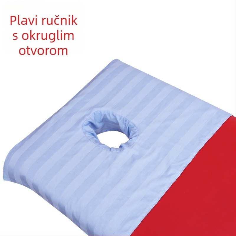 Pamukasto platno za masažu s otvorima, za položaj na trbuh, u saloonu ljepote, kvadratni bijeli pamučni platno