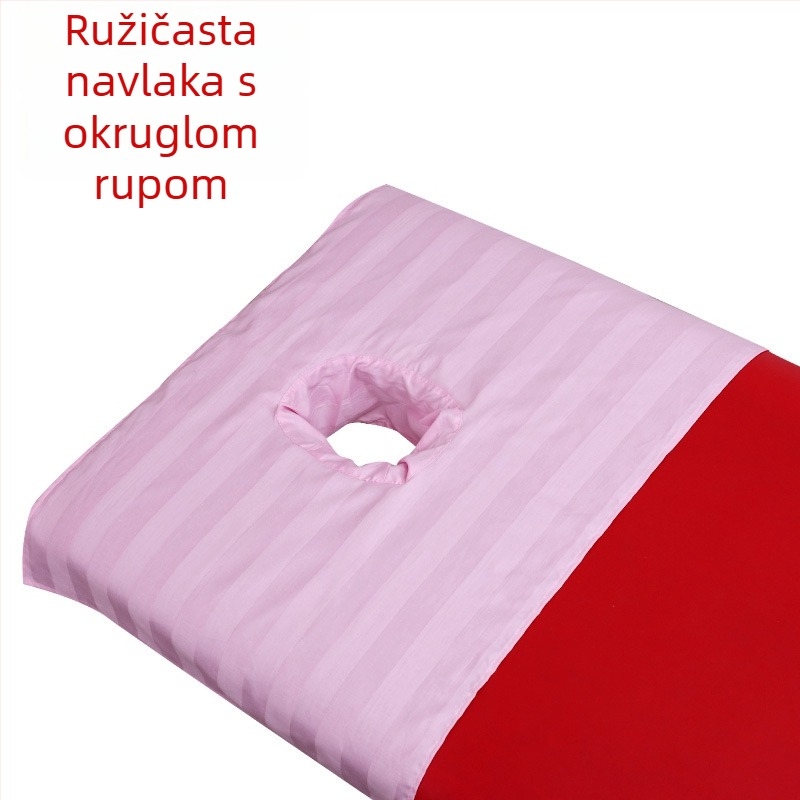 Pamukasto platno za masažu s otvorima, za položaj na trbuh, u saloonu ljepote, kvadratni bijeli pamučni platno