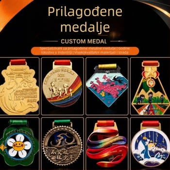 Prilagođena metalna medalja za maraton s graviranjem – memorijalna pločica