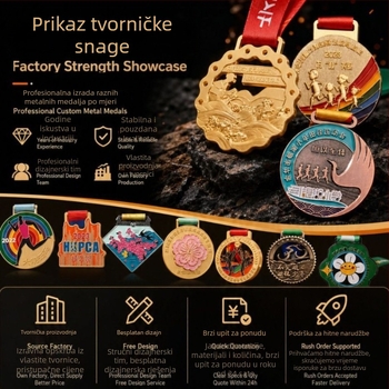 Prilagođena metalna medalja za maraton s graviranjem – memorijalna pločica